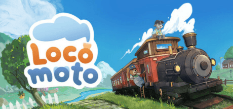 locomoto logo with train moving through countryside